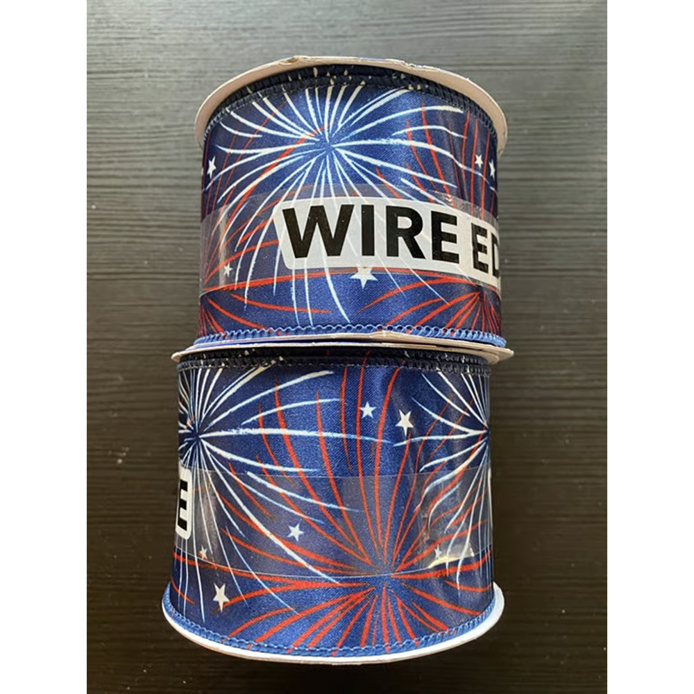 Two Spools Place & Time Patriotic Ribbon Fireworks for 4th of July Decor